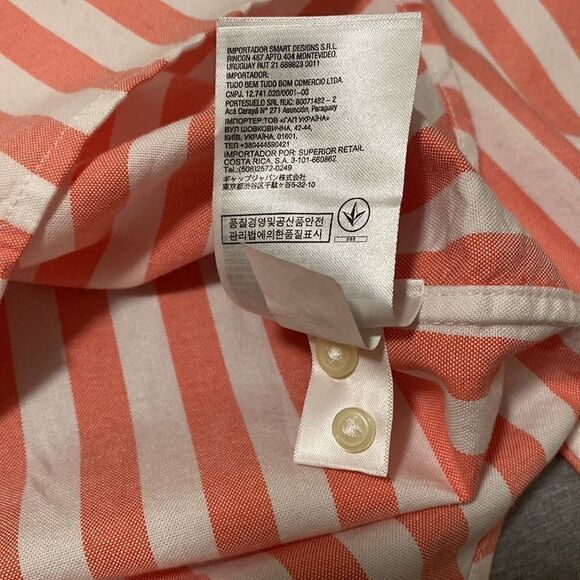 Gap Women’s Button Down Collar Pink Striped Shirt Size Large - Picture 9 of 12